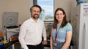 UChicago Pritzker School of Molecular Engineering Asst. Prof. Mark Mimee and research specialist Ella Rotman