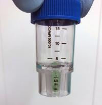 Tube containing the green coloured COVID-19 protein