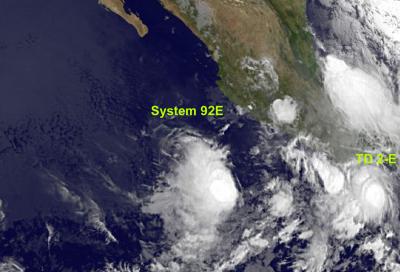 GOES-11 Satellite Image of Tropical Depression 2-E