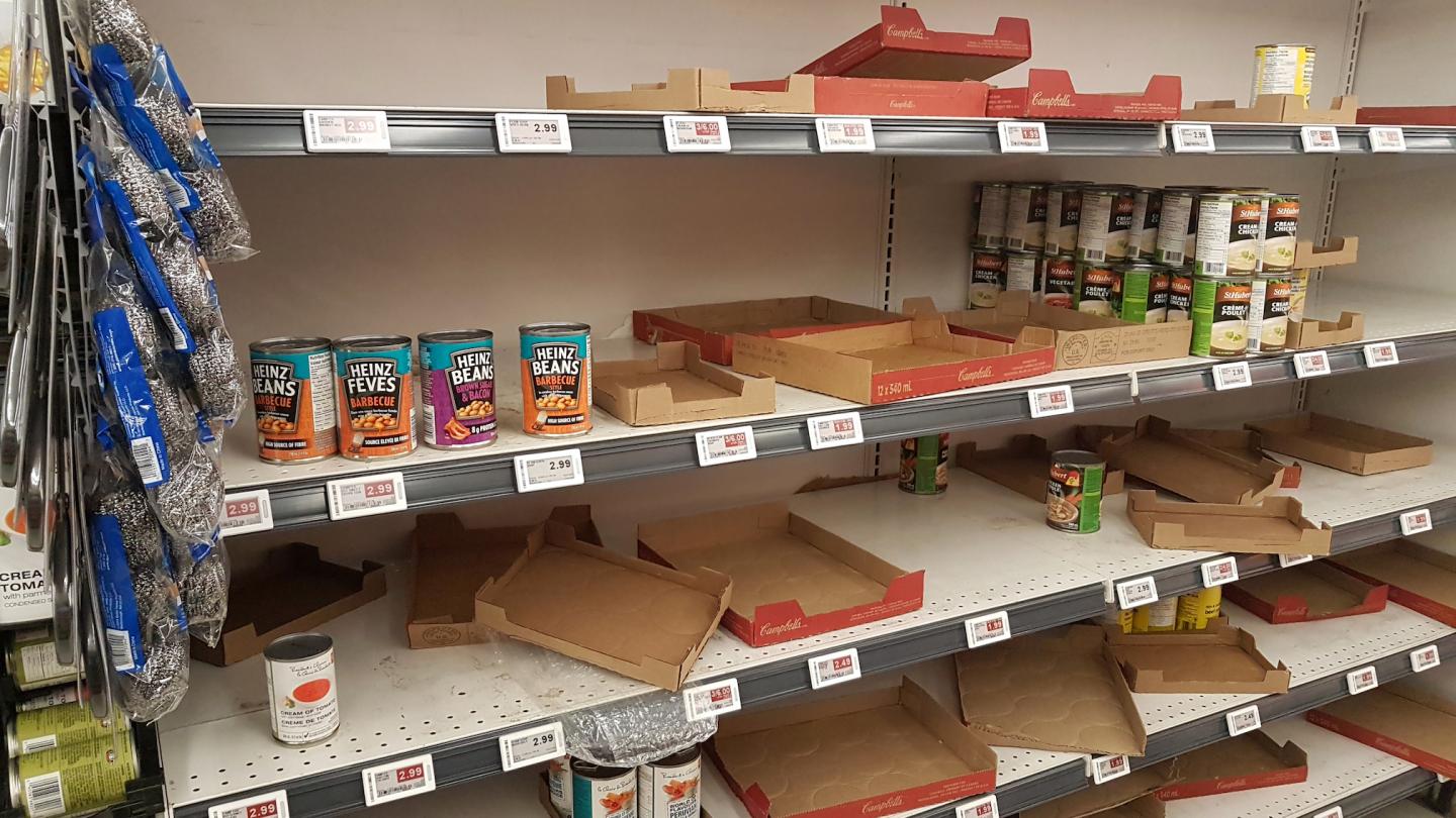 Empty Shelves at the Grocery Story Are a Common Sight