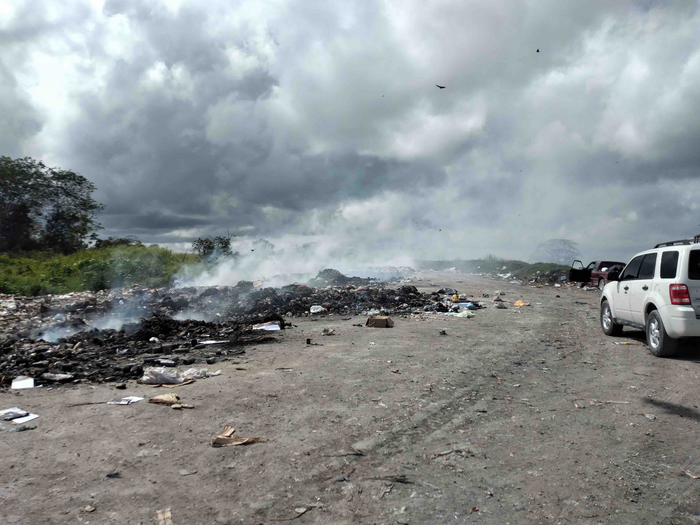 Burning waste in Caribbean