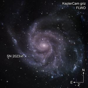Composite KeplerCam griz image of SN 2023ixf