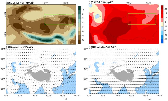 Wet/Dry pattern of the northern edge of the Tibetan Plateau in the next hundred years