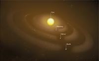 Illustration of a Dusty Inner Solar System