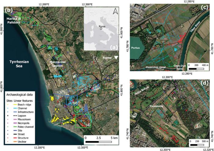 Overview of the Ostia-Portus study area in the province of Rome (Italy).