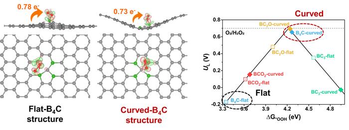 [Figure 2] Comparison of catalytic activity of planar and bent boron doped structures