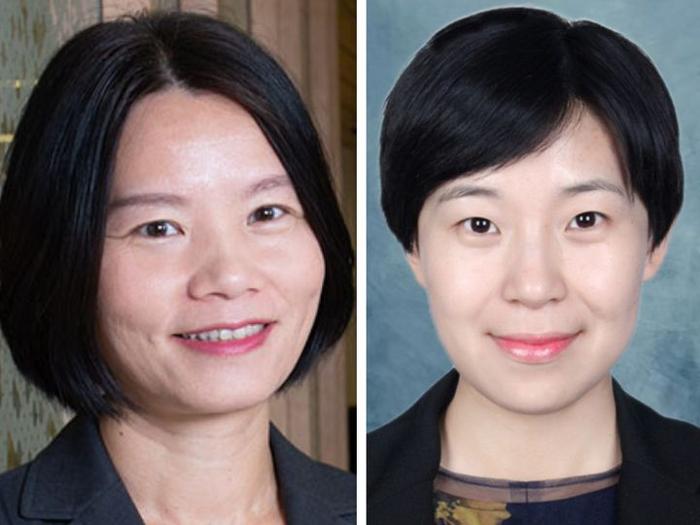 From left, Hua Chen, professor and assistant department chair of the Department of Pharmaceutical Health Outcomes and Policy at the University of Houston College of Pharmacy and graduate researcher Ning Lyu