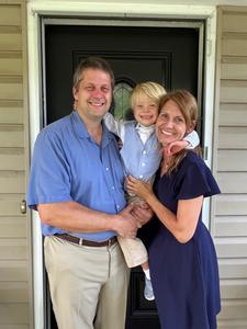 Theo Scott with parents Andrew and Rachel