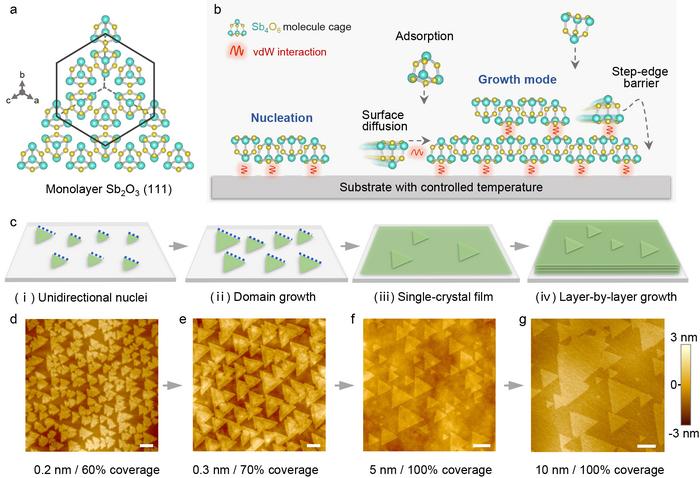 The controlled growth for single-crystal Sb2O3 film