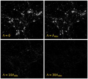 Stars in universes of different dark energy densities