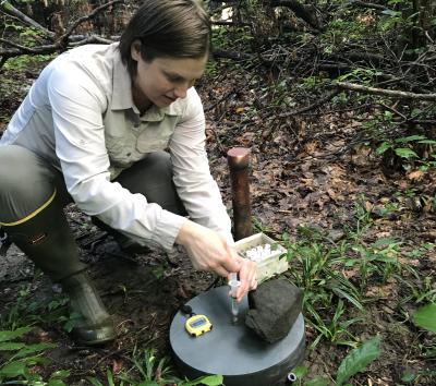 Collecting Gas Samples from Leakin Park, Baltimore, MD (1 of 2)