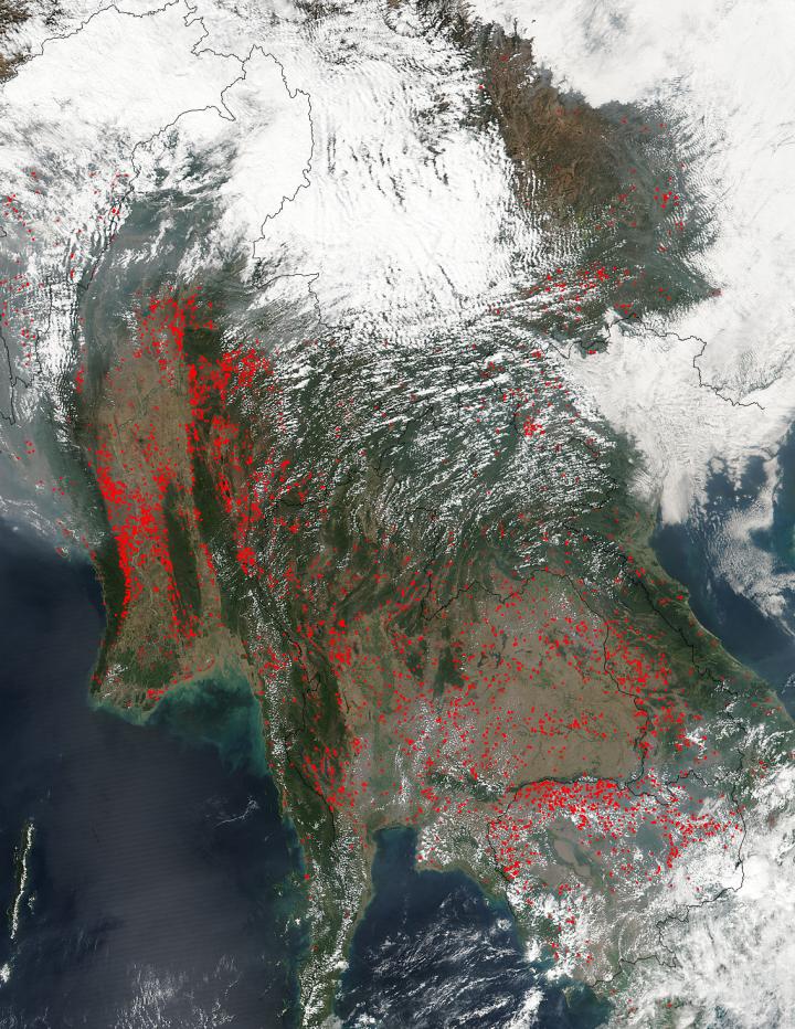 Fires Dominate the Landscape in Indochina