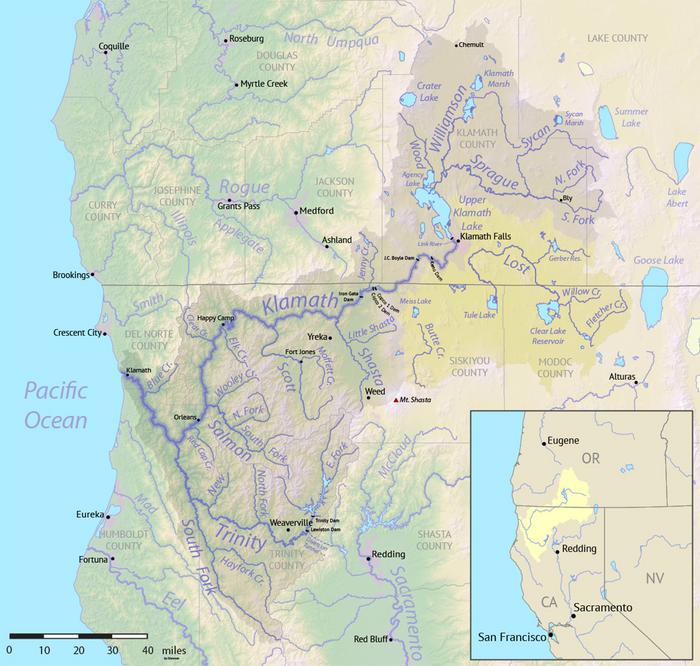 Map of the Klamath River Basin