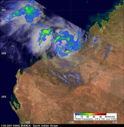 NASA's TRMM Sees Rainfall in Tropical Storm Bianca