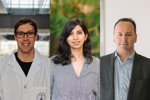 Senior Research Associate Graham MacLeod, Graduate Student Fatemeh Molaei and Professor Stéphane Angers