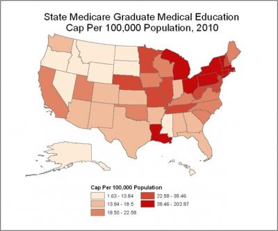 Map of Medicare-Sponsored Medical Residents
