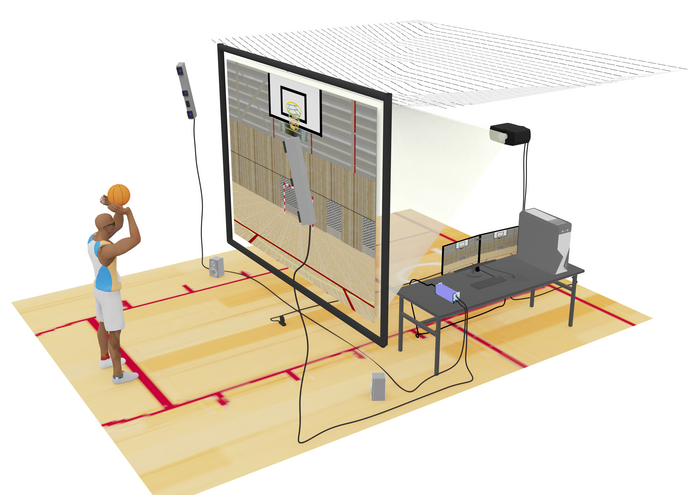 VR basketball simulator