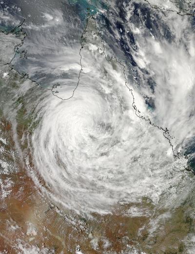 NASA Visible Image of Cyclone Yasi Over Australia