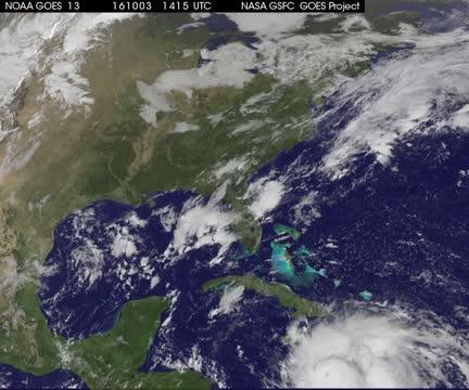 Satellite Animation of Matthew Making Landfall in the Bahamas