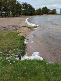 Foam Laden With PFAS Forms at Van Etten Lake