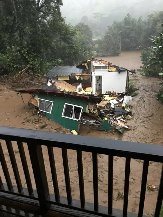 Home destroyed by floodwaters