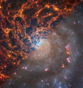 Hubble Webb Split Galaxy Image