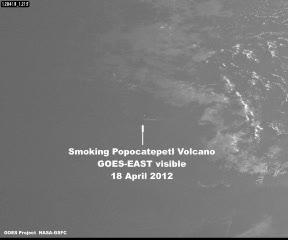 NASA Makes Short Movie of Mexico's Popocatepetl Volcanic Ash Cloud