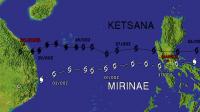 Path of Typhoon Ketsana vs. Mirinae