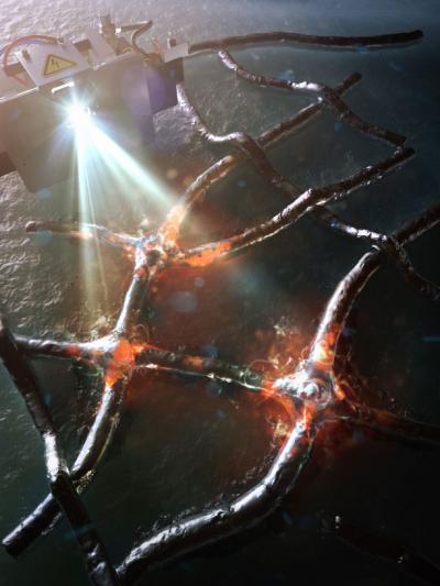 Artistic Rendition of Light Interactions with Nanomaterials