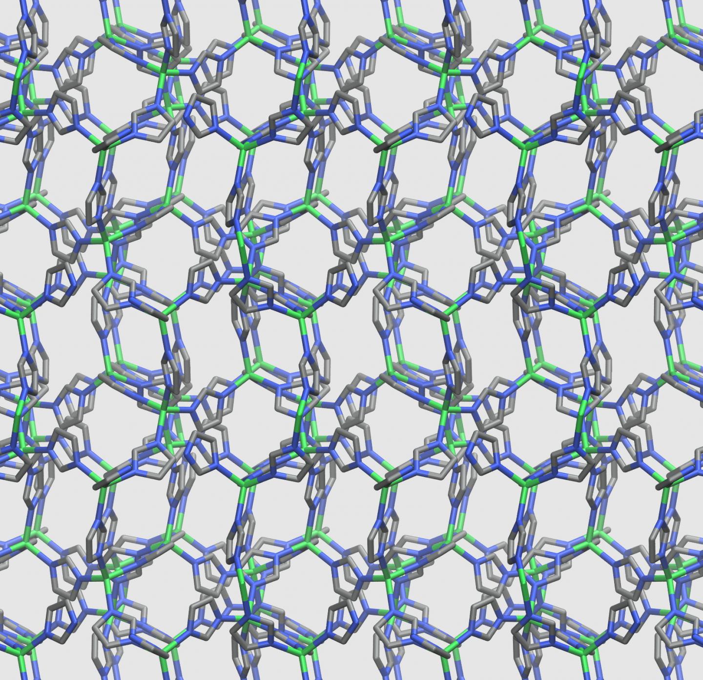 Structure cristalline du matériau ZIF-4 à température ambiante 