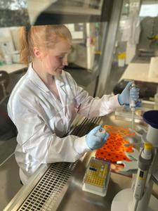 Dr Belinda Martin in the laboratory at Flinders University.