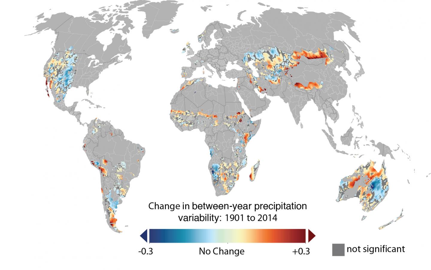 Map Showing Between-Year Precipitation