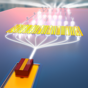 Integrated laser on lithium niobate chip