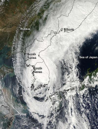 Tropical Storm Sanba on Sept. 17 After Landfall