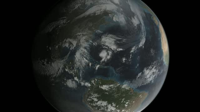 Animation of Tropical Storm Joaquin Intensifying Near Bahamas