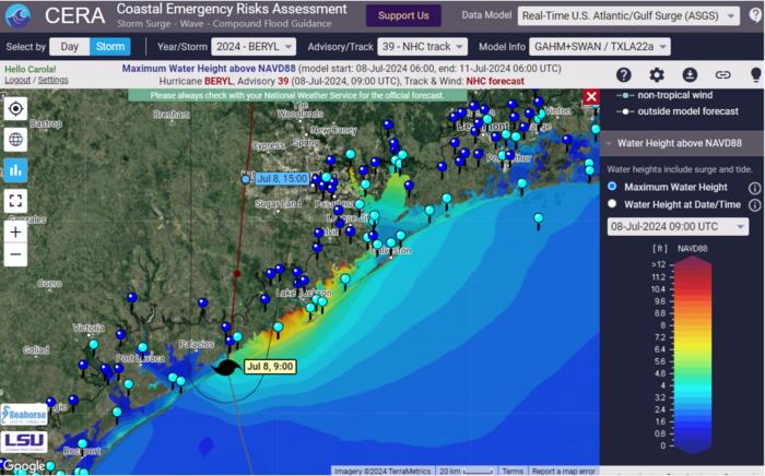 CERA visualization - Hurricane Beryl