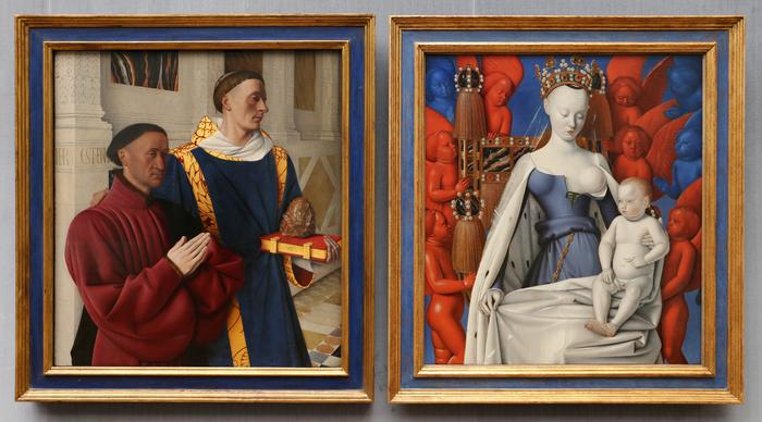The two panels of "The Melun Diptych" (circa 1455) by Jean Fouquet