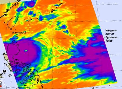 NASA  Infrared Image of Super Typhoon Nanmadol and Talas