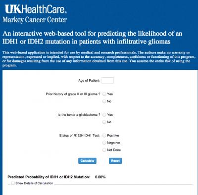 Screenshot of IDH1 Prediction Program