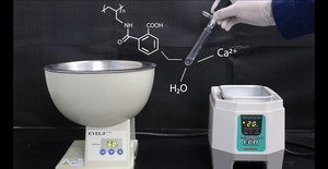 An experiment shows the themoresponsiveness of the new polymer in the presence of divalent metal ions.