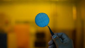 Two-inch GaN-on-silicon wafer with power transistors, developed at CeNSE, IISc