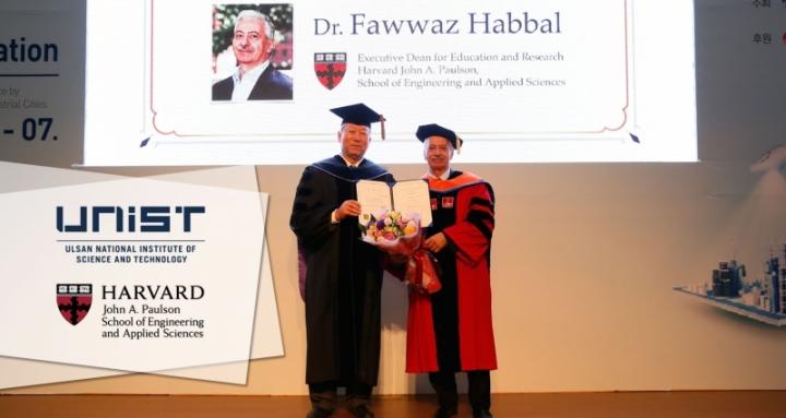 UNIST President Mooyoung Jung and Executive Dean Fawwaz Habbal from Harvard SEAS