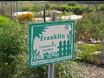 Sign at a Des Moines Community Garden