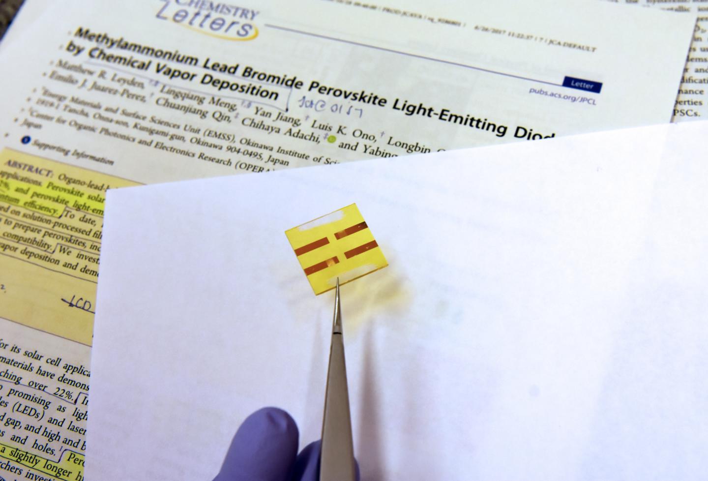 Sample of a Functioning Perovskite Based LED Light