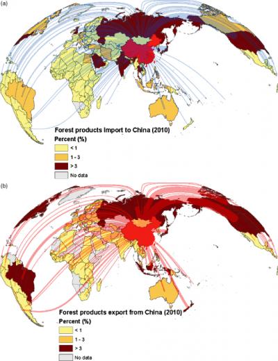 Forest Product Import to and Export from China (2010)