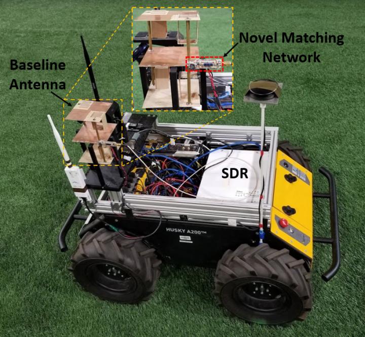 Antenna on robotic vehicle