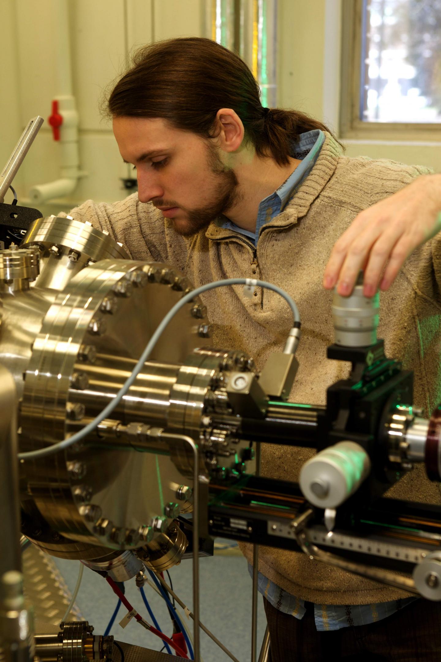 Dr. Sam Hile, Lead Co-Author of the Paper Working in the Scanning Tunnelling Microscope (STM) Lab