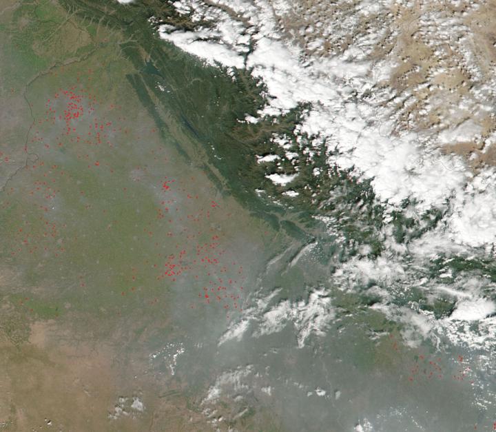 NASA Sees India's Punjab State's Agricultural Fires