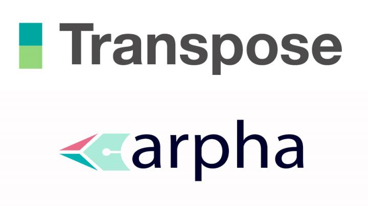 Logos of ARPHA and Transpose