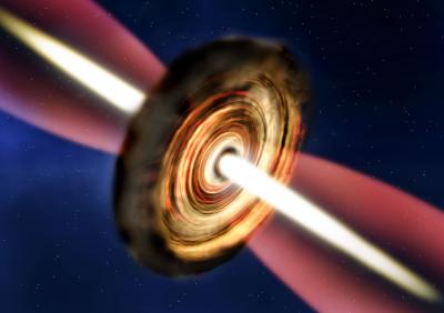 Artist's Impression of the Disc and Outflow Around the Massive Young Star